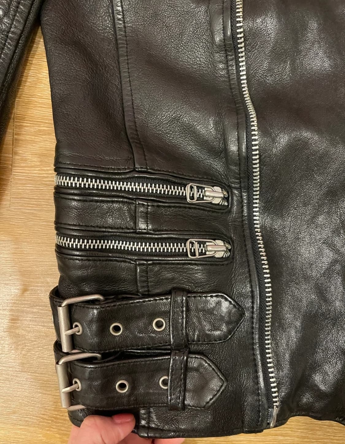 워싱 리얼램스킨 레더자켓 블랙/ S사이즈 상품이미지5