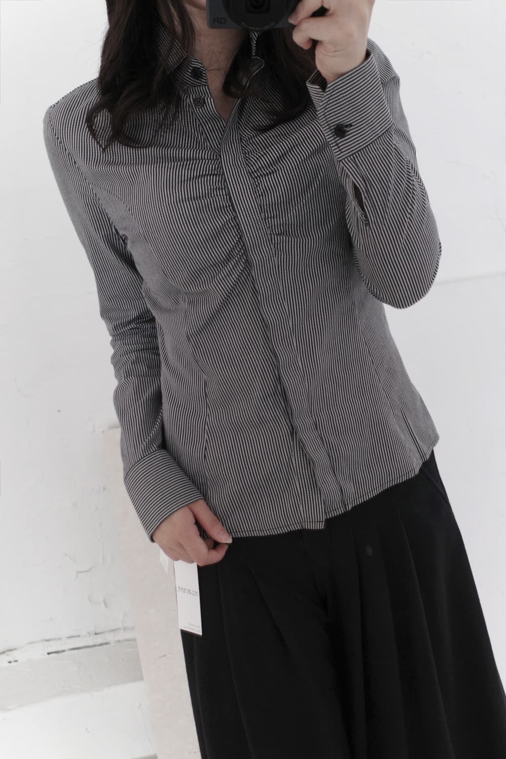 naracamicie) stripe shirring shirt  상품이미지5