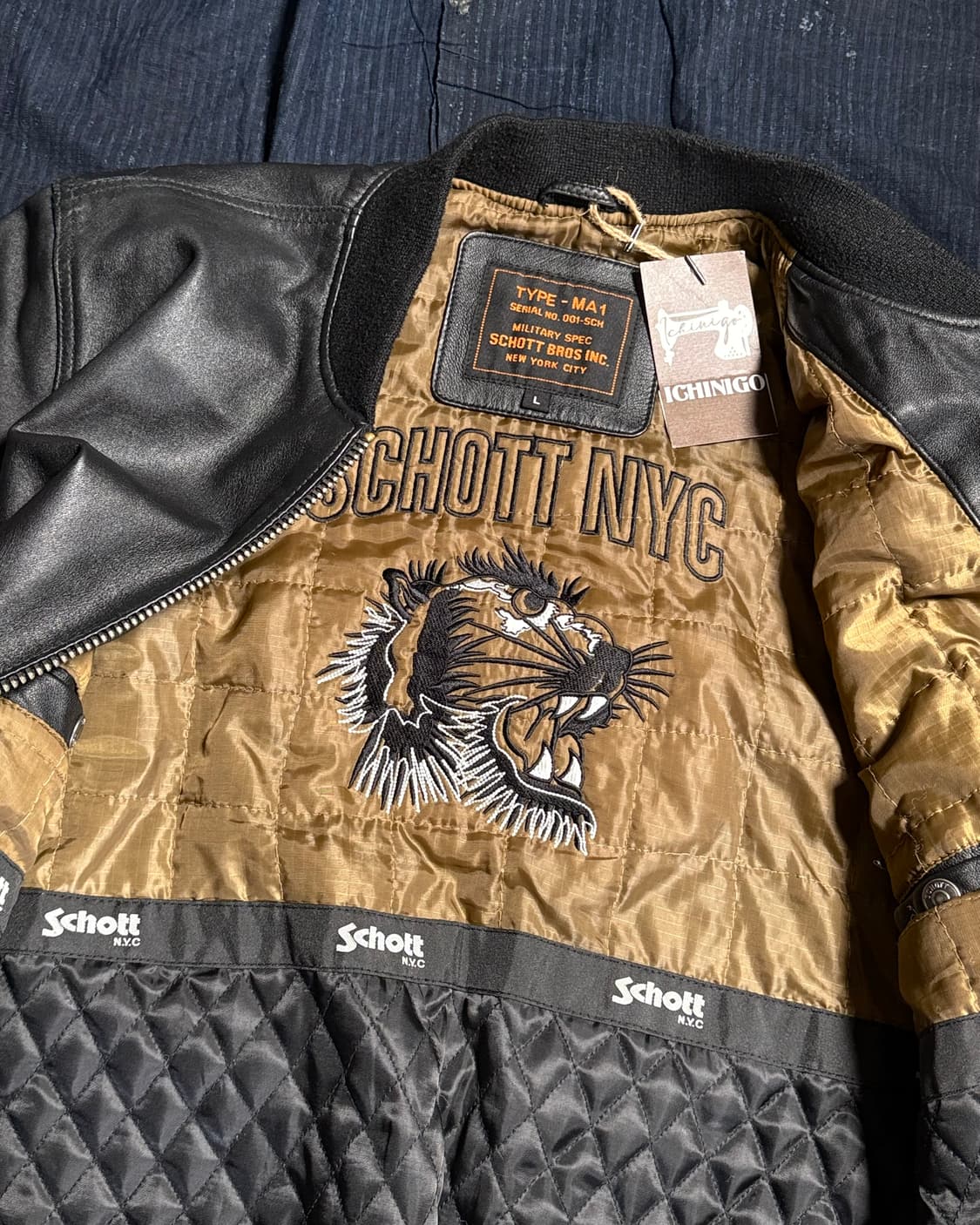 쇼트 램스킨 타입 MA-1 봄버자켓 L 상품이미지5