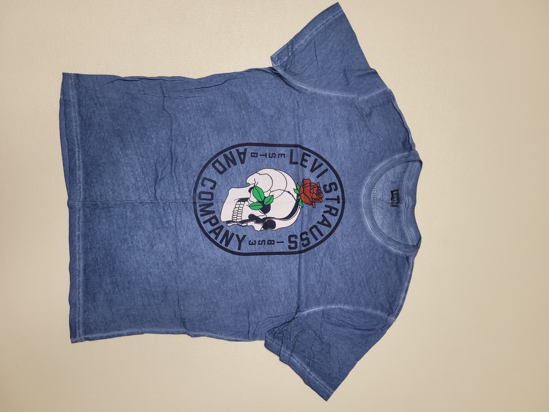 리바이스 Levis 남자 인디고워싱 그래픽 반팔티 
XL 블루 상품이미지1