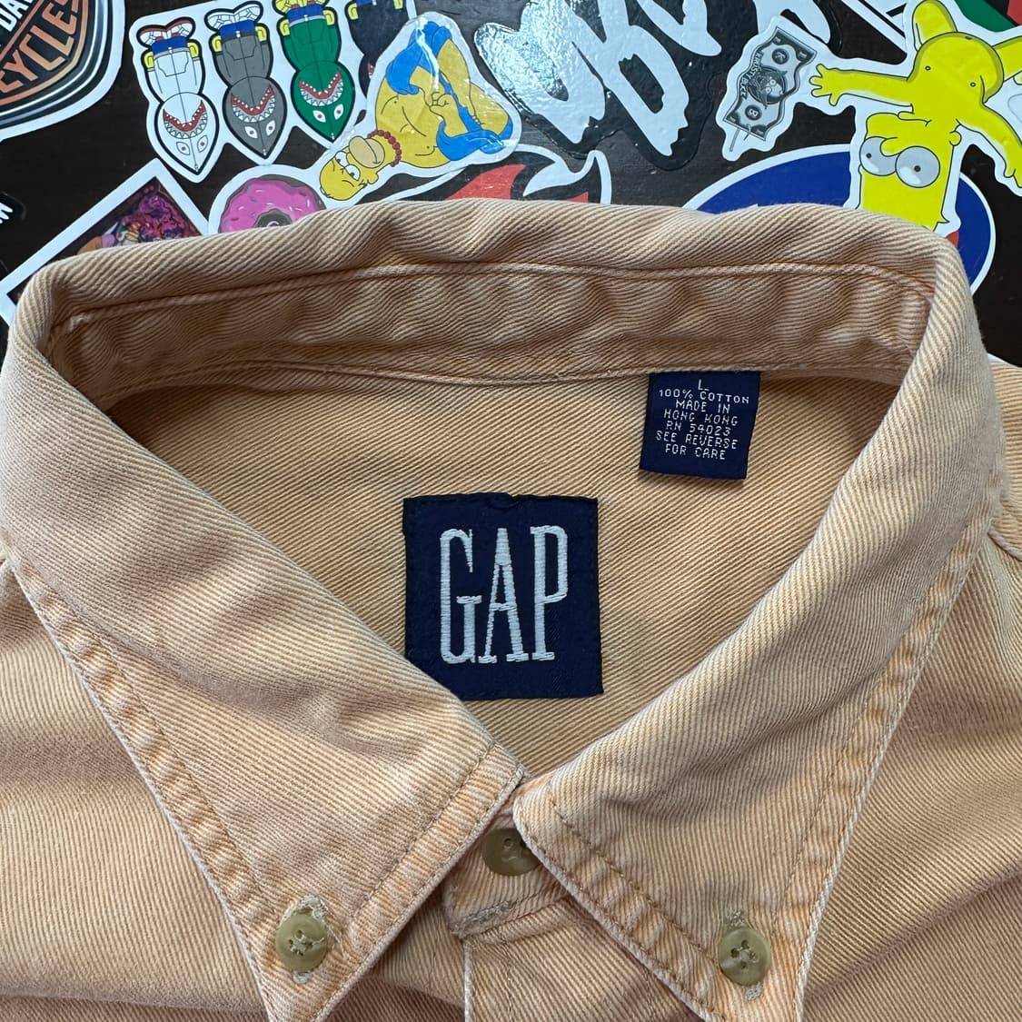 8~90s 올드 갭 코튼 트윌 워크 셔츠 L 상품이미지8