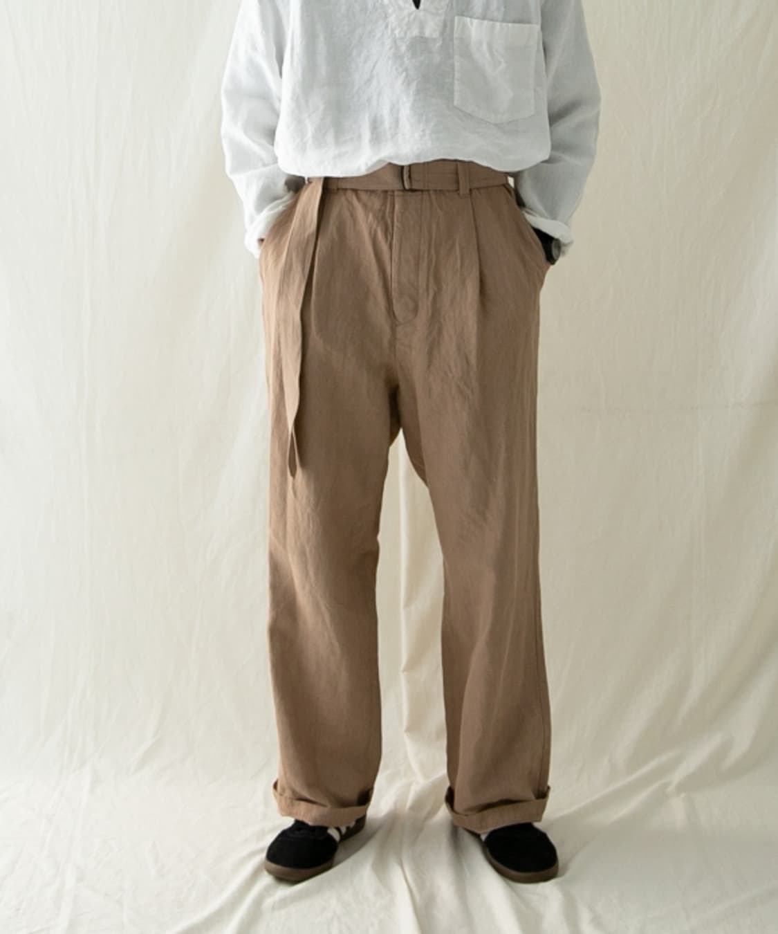 네스트로브컨팩트 도스킨 코튼린넨 벨티드 팬츠 상품이미지10