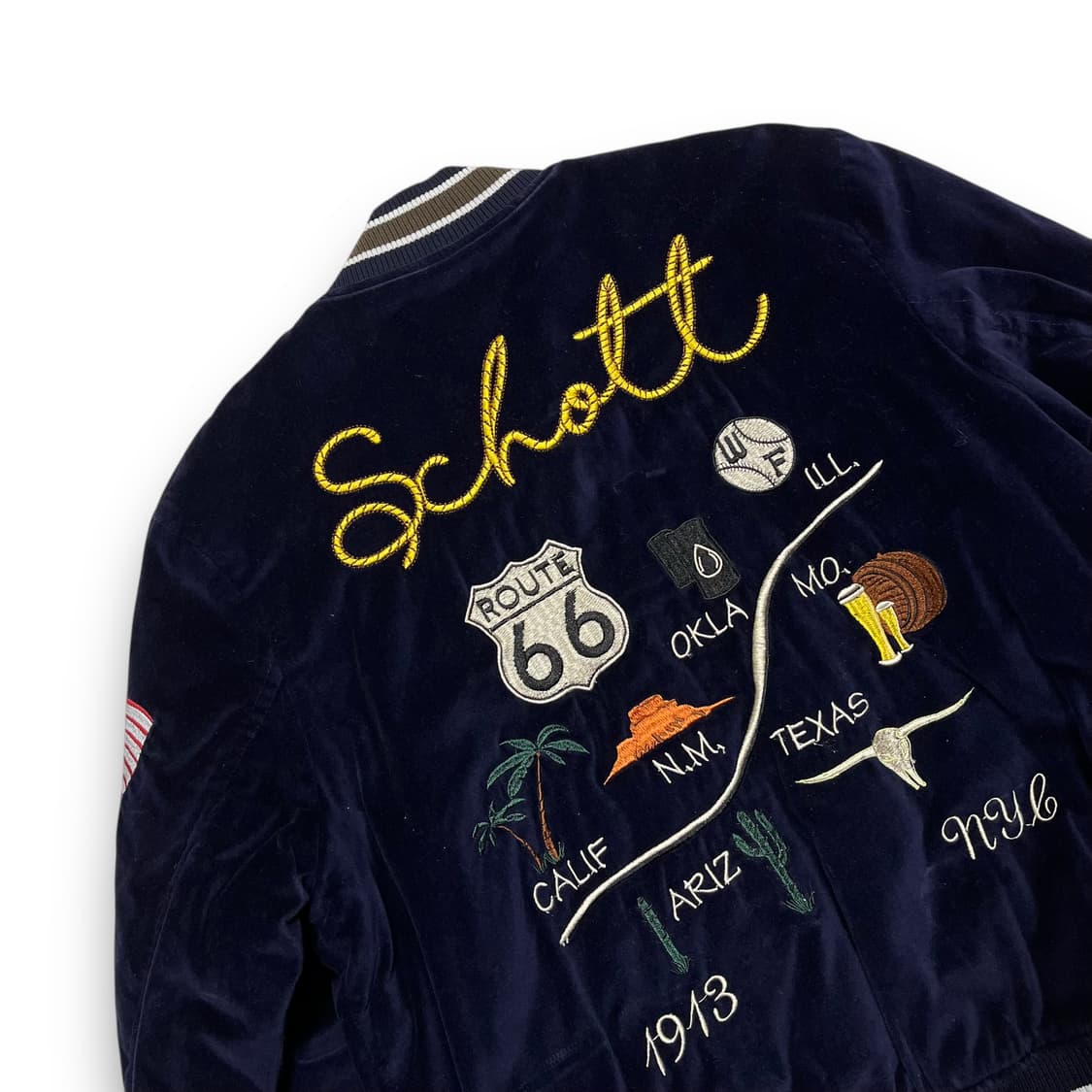 Schott Route66 벨벳 수베니어 Ma-1 자켓 상품이미지6