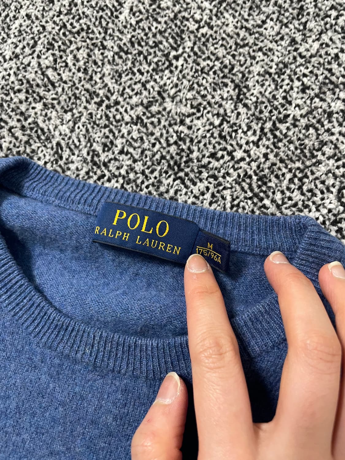 빈티지9. 폴로랄프로렌 메리노 울 100% 봄 라운드넥 니트 스웨터 블루 상품이미지5