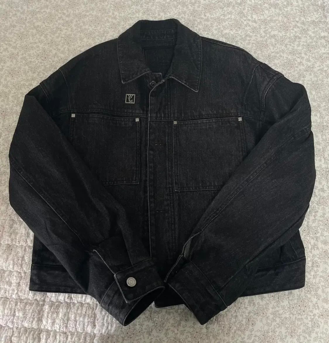 [48]우영미 블랙 데님 코튼 크롭 자켓 팝니다 상품이미지1