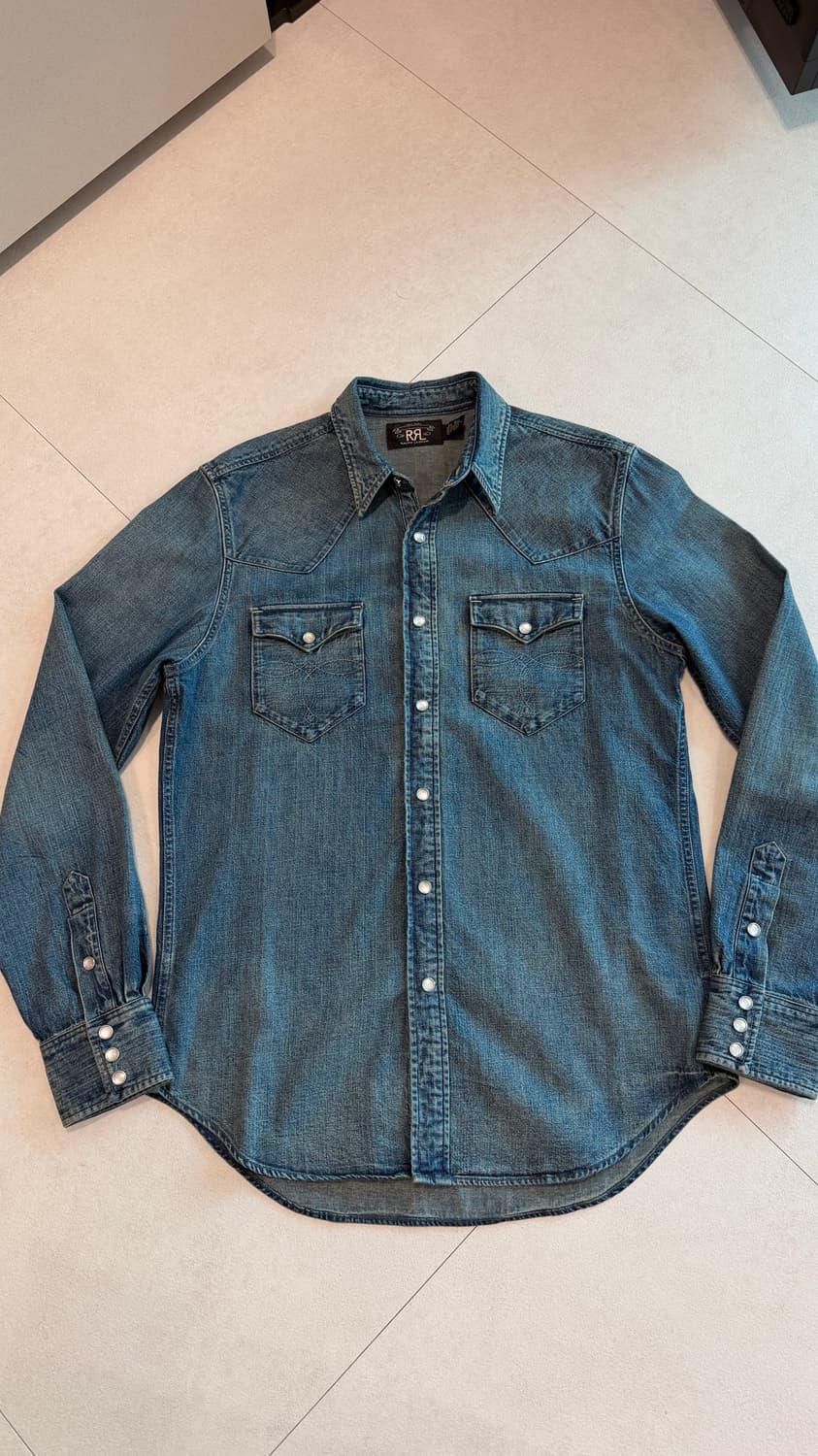 RRL 슬림핏 데님 웨스턴 셔츠 상품이미지2