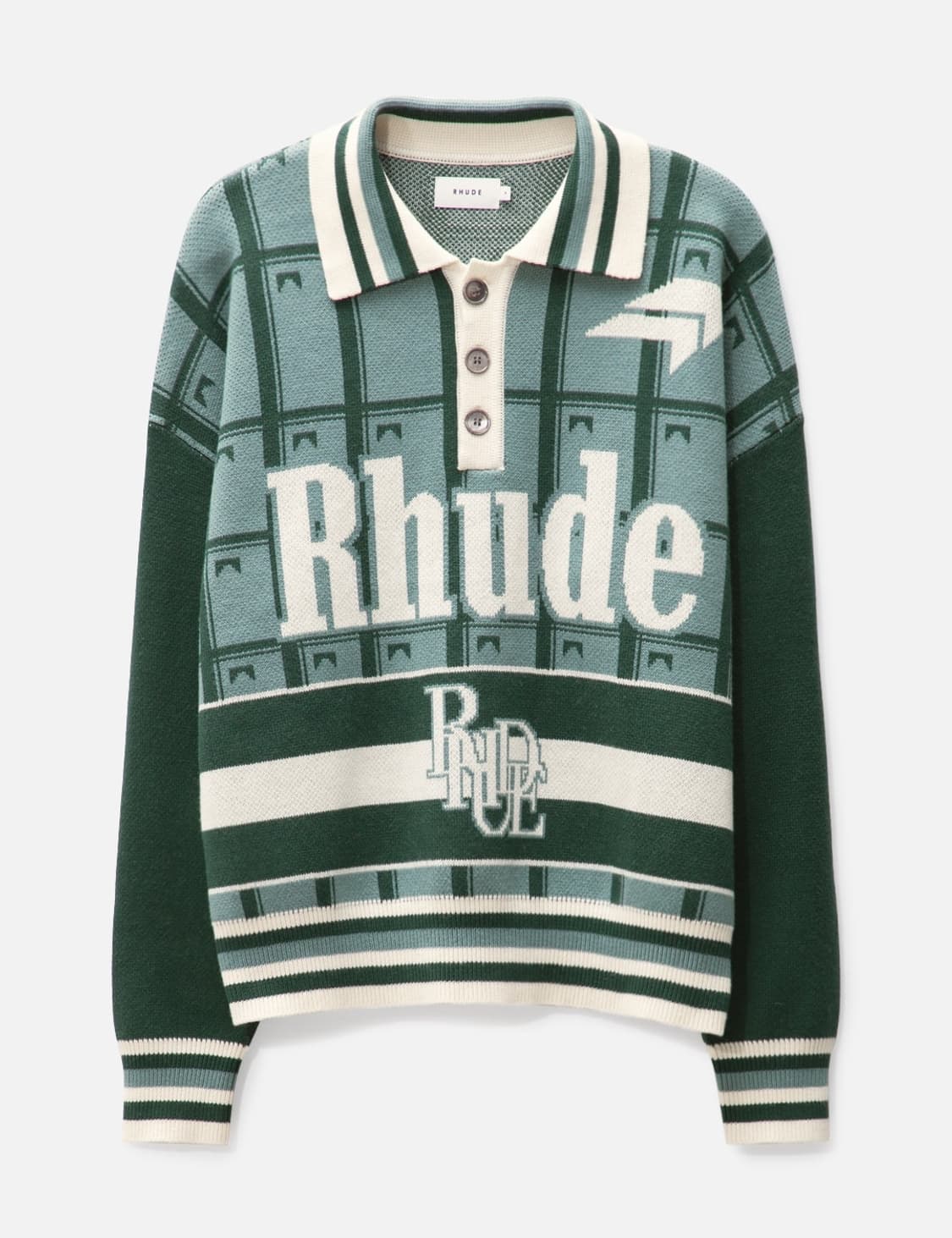 (정품/새상품) RHUDE 루드 남성 캐시미어 럭비 폴로 니트 상품이미지8