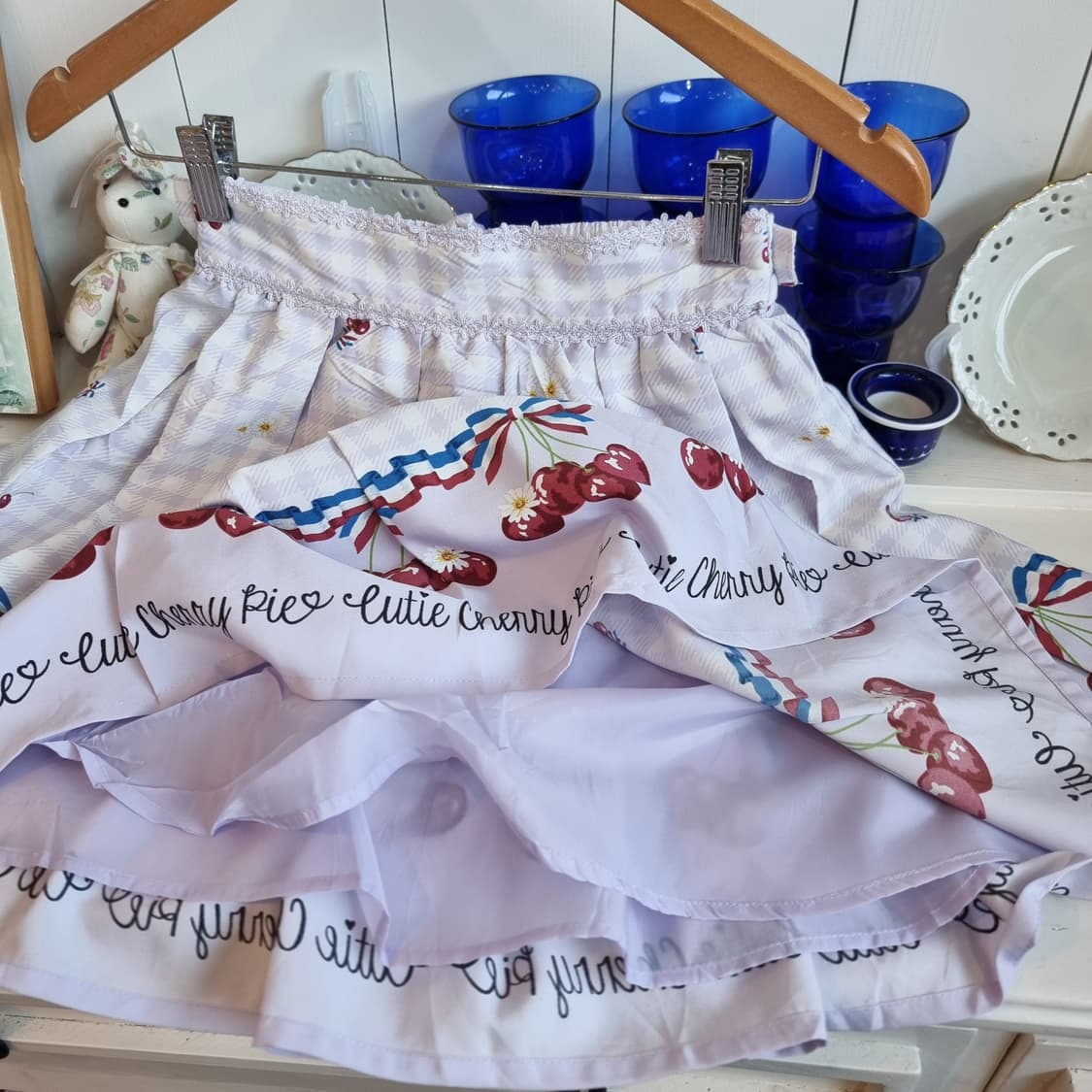  Ank Rouge(앙크루즈) 체리 리본 플레어 스커트  상품이미지4