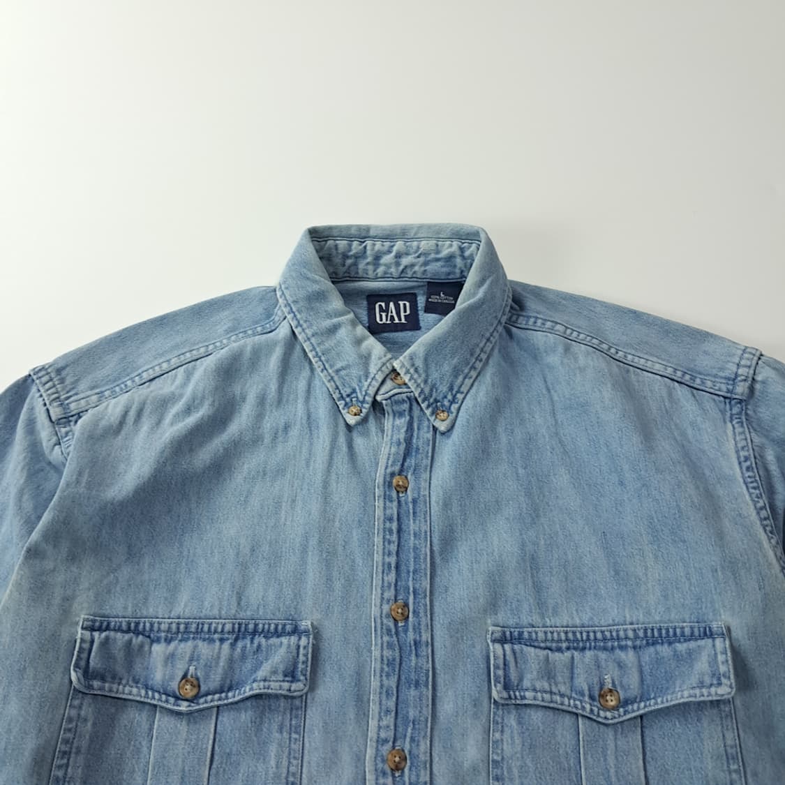 CK203 L 갭 90s 캐나다판 올드 데님 버튼다운 워크 셔츠 남방 상품이미지2