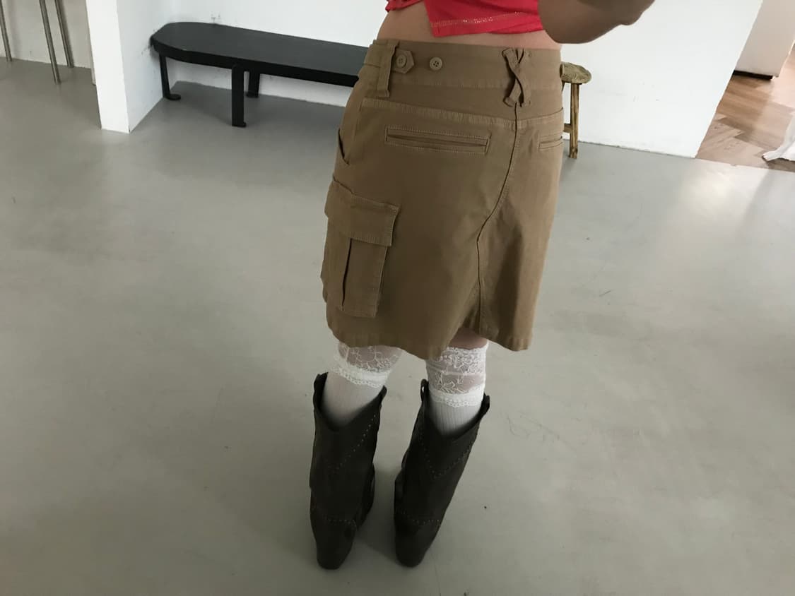 vintage beige cargo skirt 상품이미지5