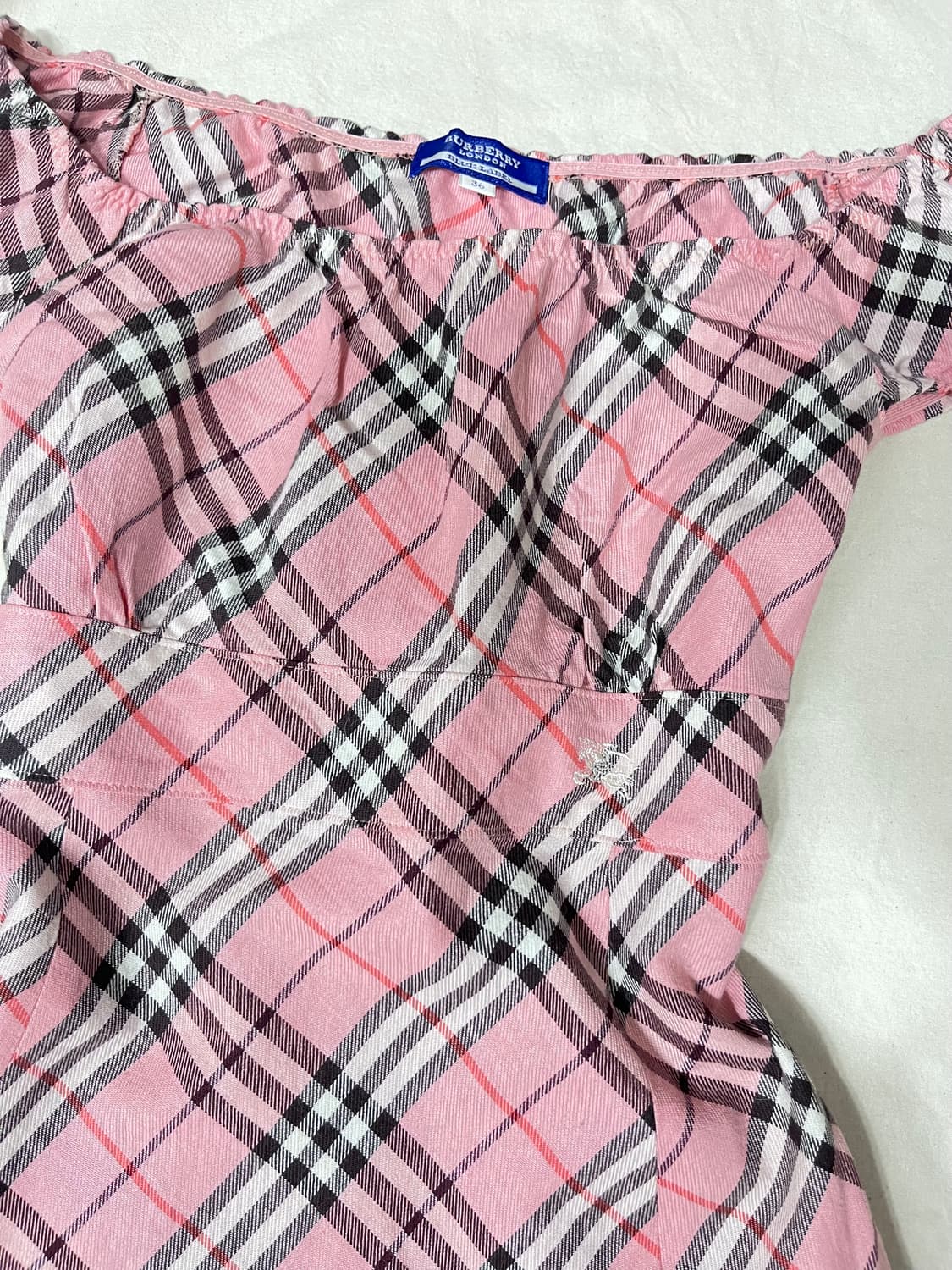 버버리 대장 핑크 체크 미니 탑 상품이미지2