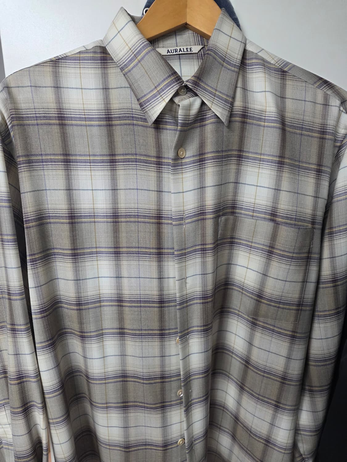 오라리 슈퍼라이트 울 체크셔츠 브라운 (23aw 3사이즈) 상품이미지3