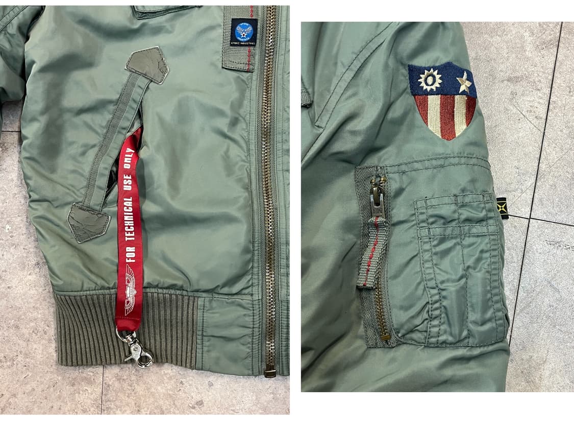 엑스톤즈 밀리터리 ma1 봄버 항공 점퍼 카키 M #csz2036 상품이미지4