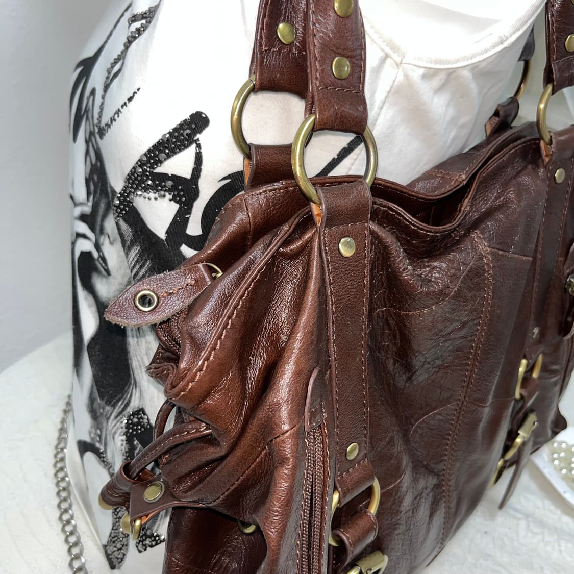 빈티지 브라운 숄더백 상품이미지3