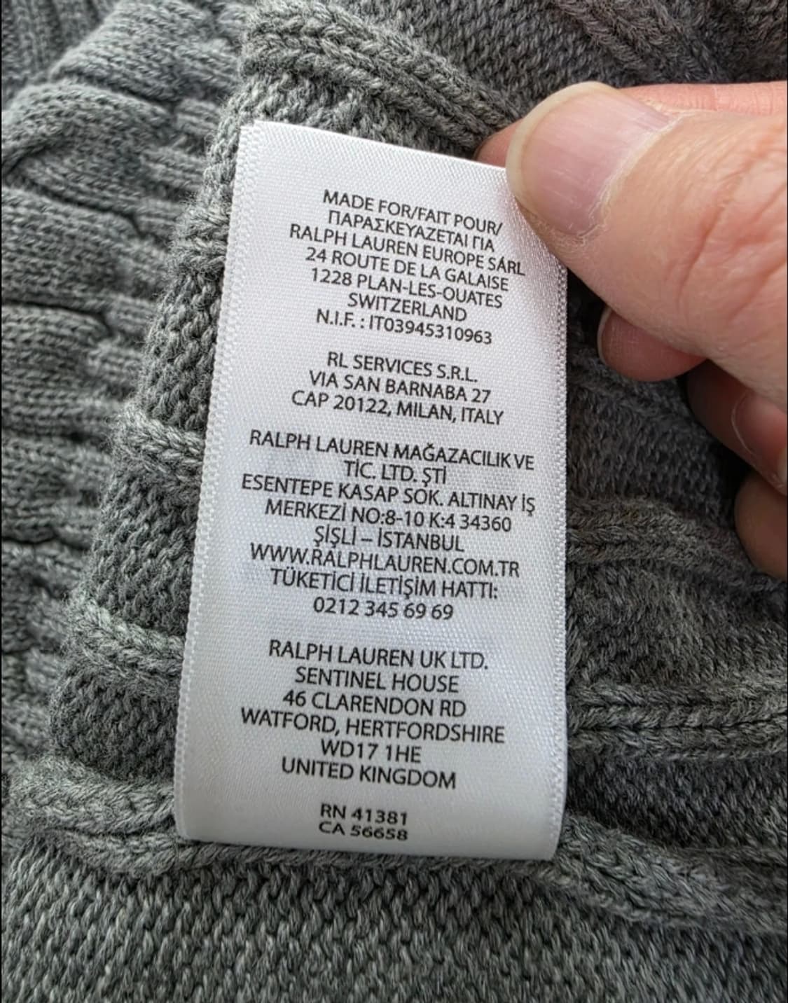 폴로 랄프로렌 케이블 니트 그레이 ~55 상품이미지10