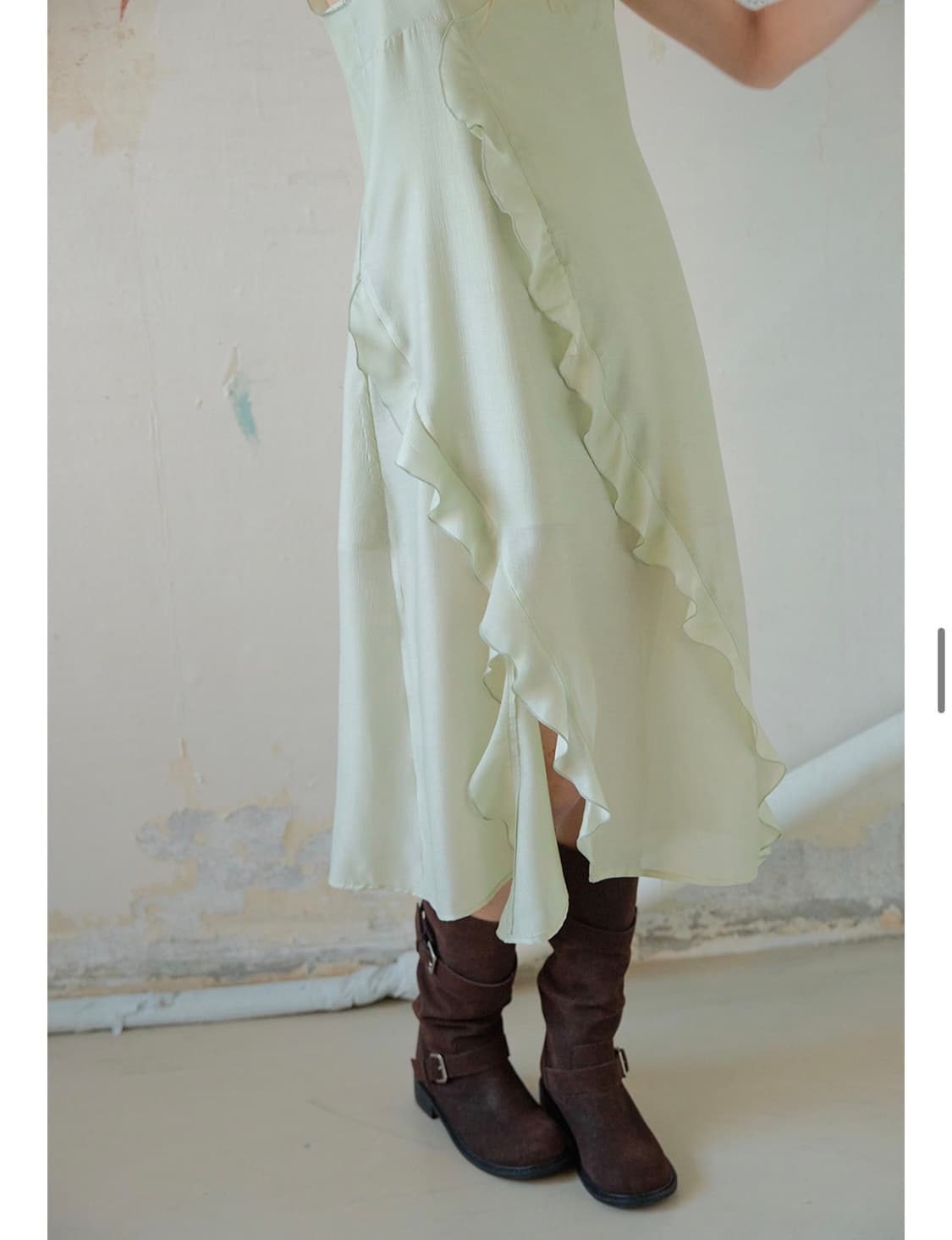 론크 / 러플 레이어드 원피스 민트 새상품 상품이미지3