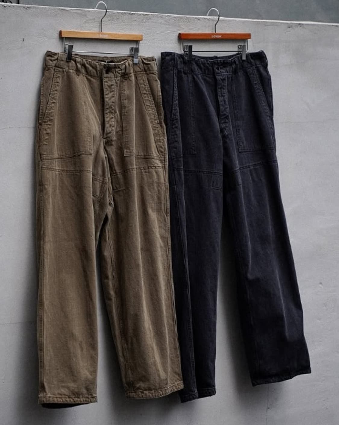 [42] 오베르쥬 더블 pk 베이커 팬츠 빈티지 네이비 상품이미지1