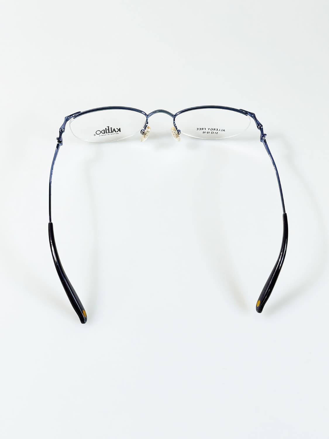 90s KALEIDO 블루 메탈 오벌 반무테 빈티지 안경 상품이미지5