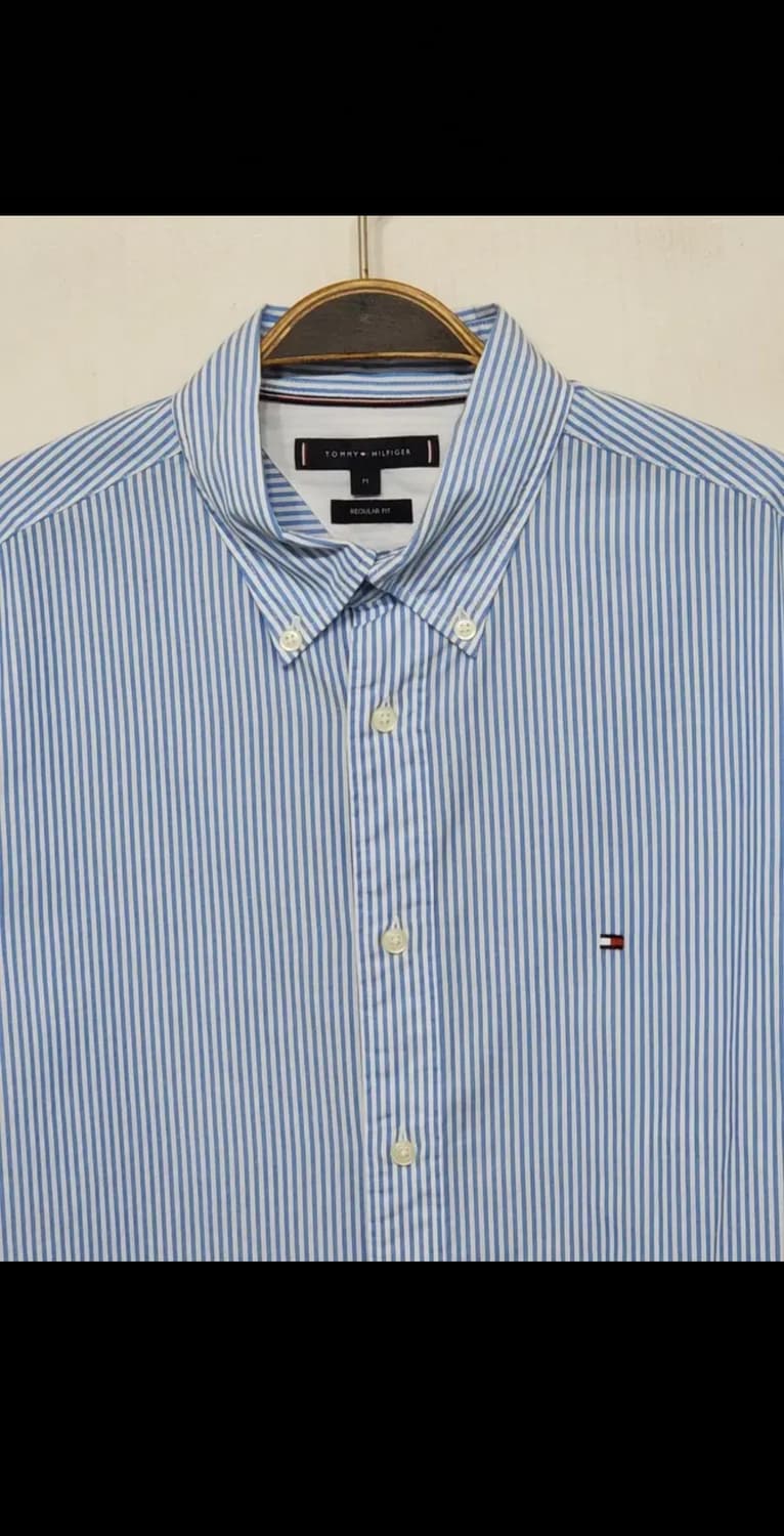 (L) 타미힐피거 셔츠 스트라이프 로고 남방 토미 캐주얼  상품이미지2