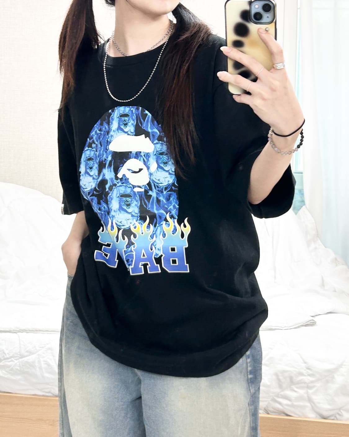 베이프 빅사루 플레임 반팔 상품이미지3