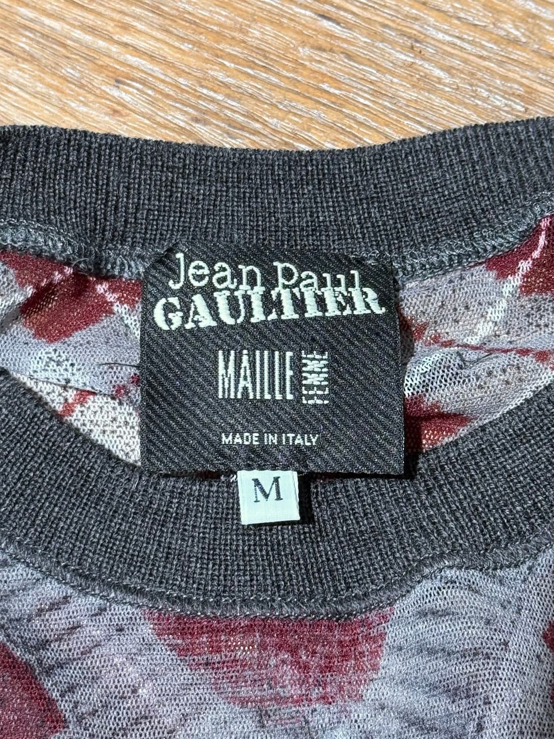 장 폴 고티에 04fw 아가일 스웨터 시스루 메쉬 탑 상품이미지7