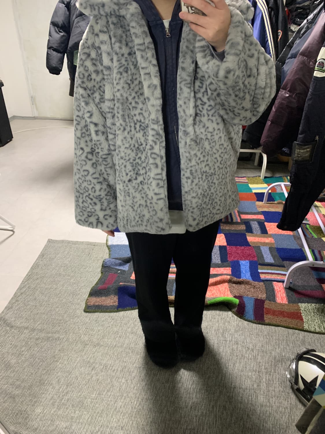 레오파드 인조 퍼 자켓 상품이미지6