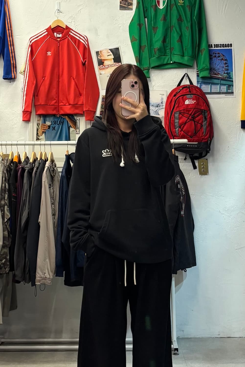 아디다스 와펜 패치 블랙 후드티 M 상품이미지1