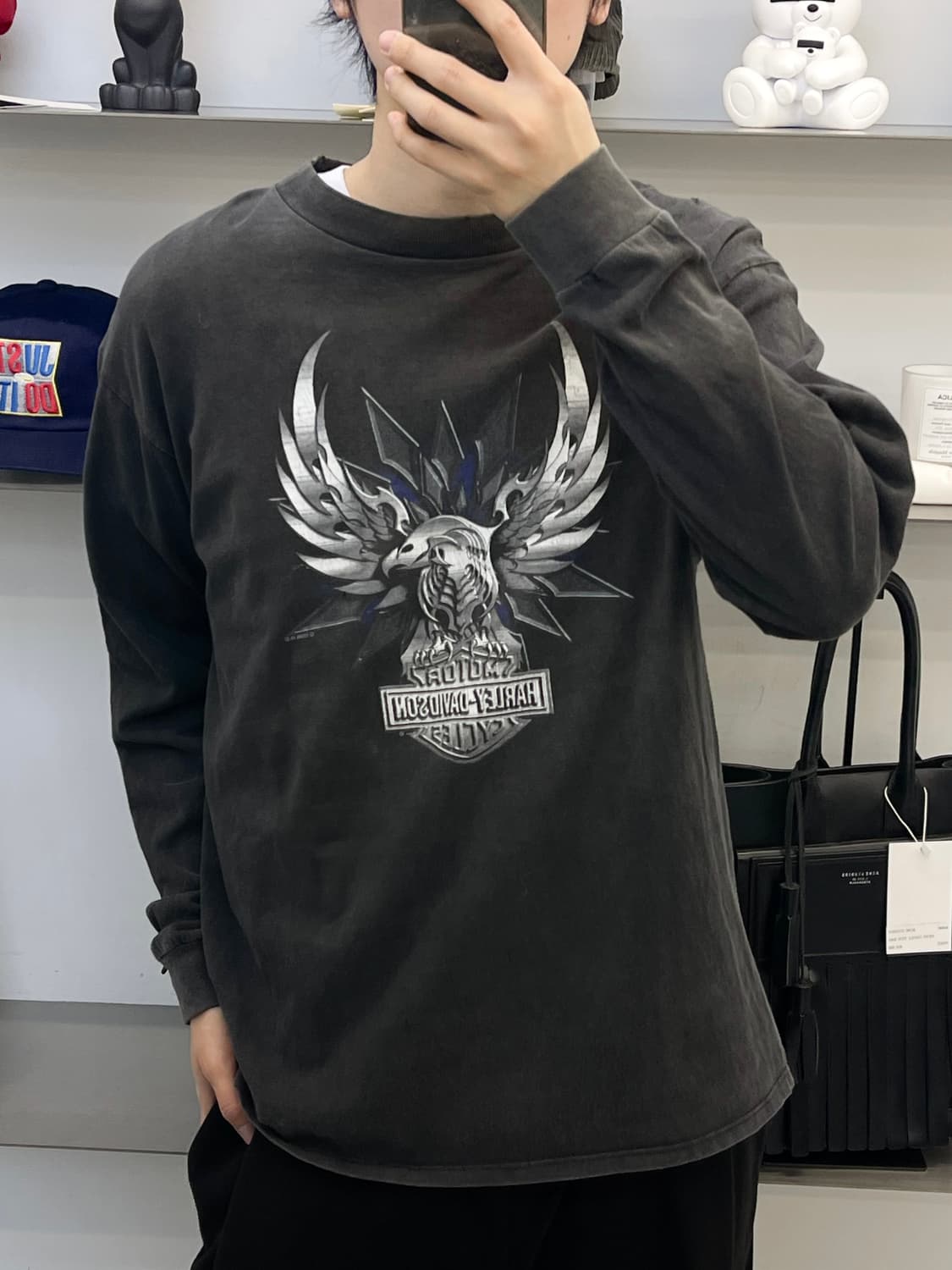 할리데이비슨 1999s 크롬 이글 롱슬리브 티셔츠 상품이미지2