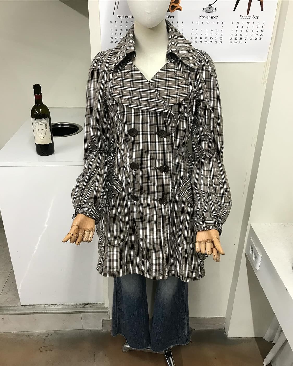 버버리 블루라벨 은장 더블 트렌치 코트 상품이미지8