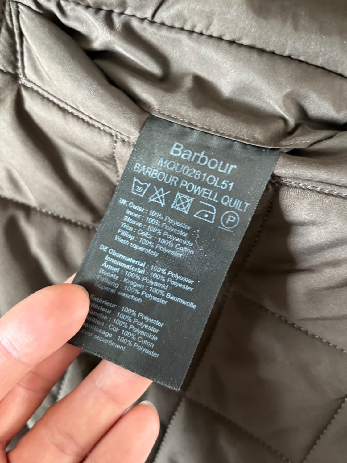 Barbour 바버 브라운컬러 퀼팅 자켓 상품이미지10