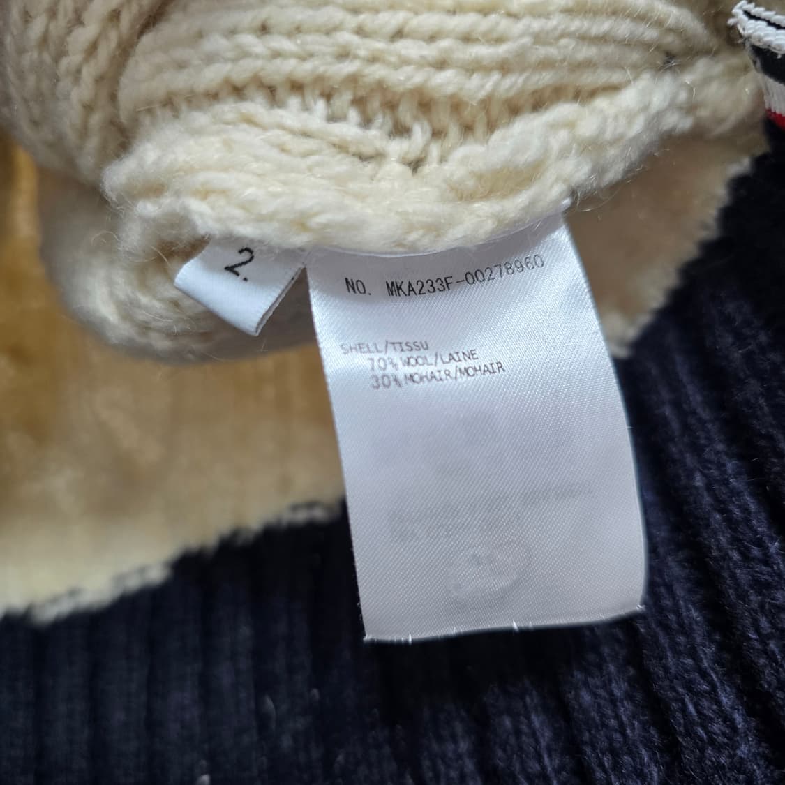 톰브라운 사선 완장 아란케이블 니트 2사이즈 95 100 판매 상품이미지4