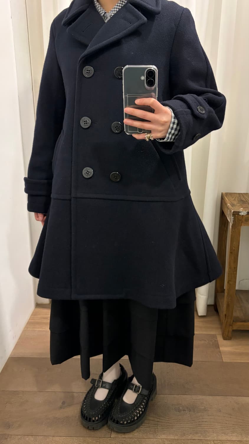 Marine Engraving Button Heavy Wool Coat 상품이미지4