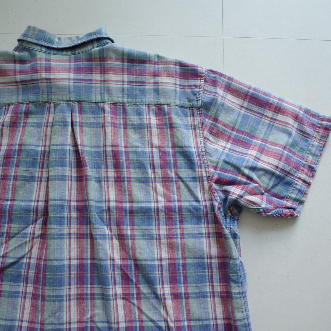 빈티지 90s 아베크롬비 체크 반팔 셔츠 L 상품이미지9