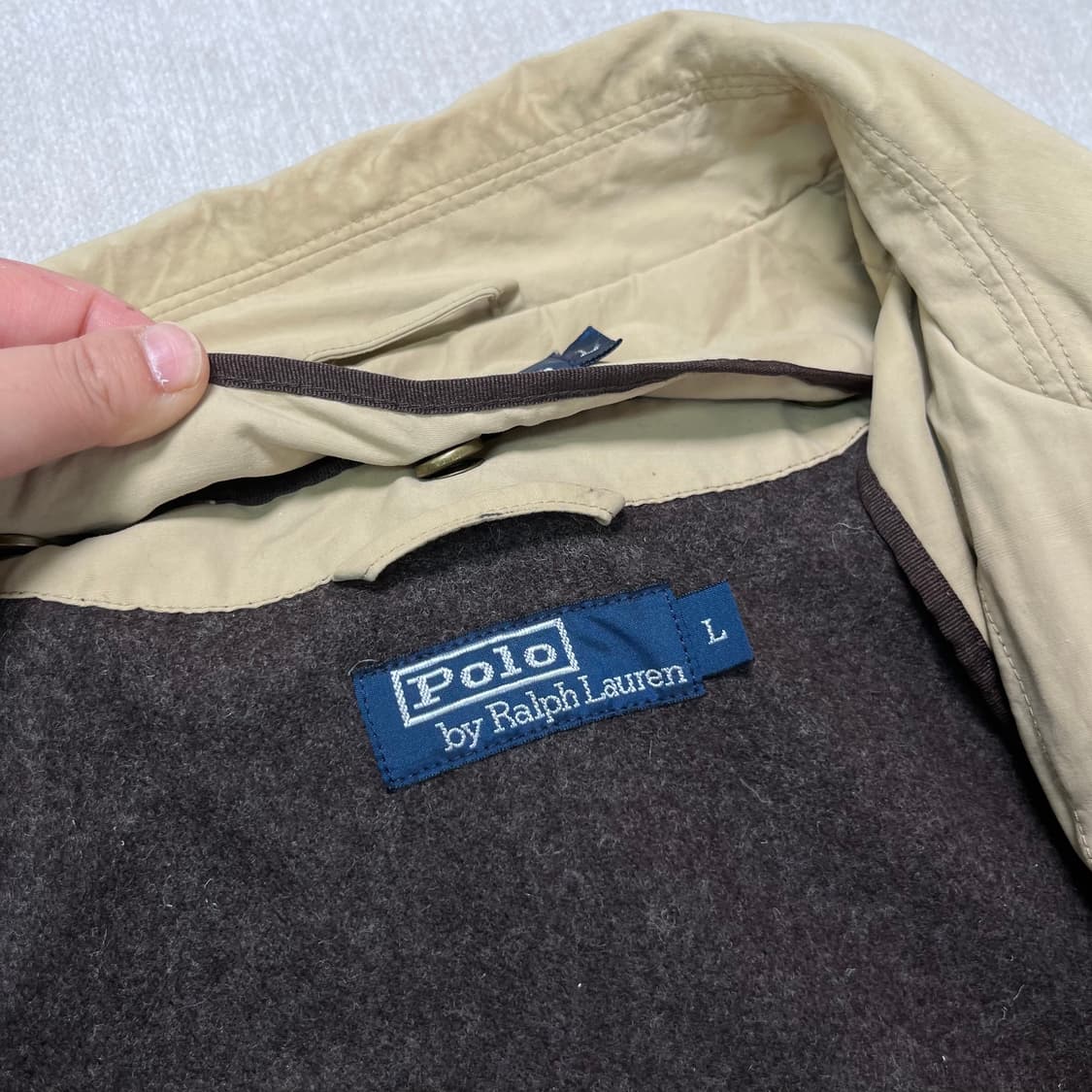 100 폴로 랄프로렌 코튼 싱글 코트 상품이미지5