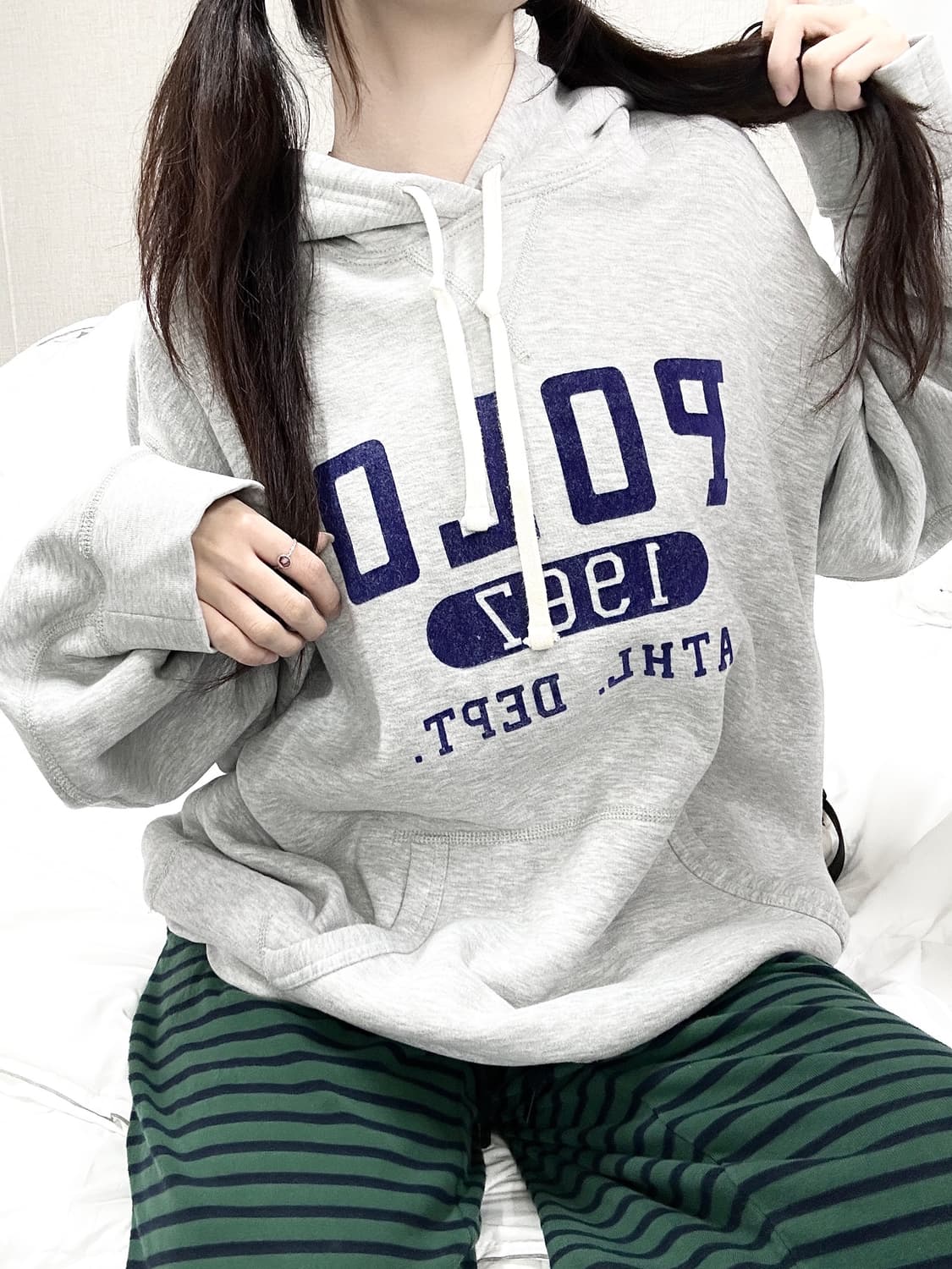 폴로 신형 빅로고 그레이 후드 상품이미지2