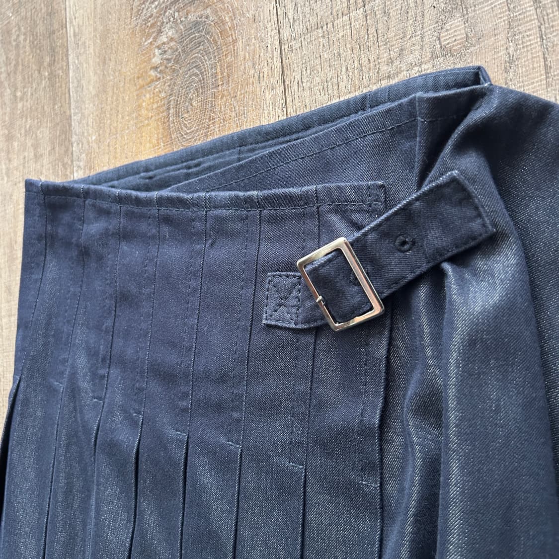 Denim Pleats Transformed Skirt 상품이미지5