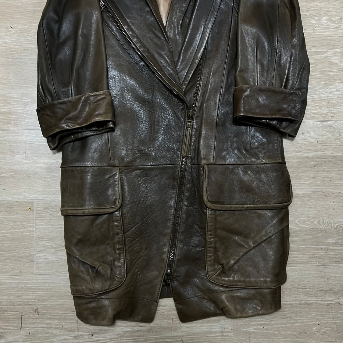 오브제 여성 내피 램스킨 양가죽 롱코트 [다크 브라운] 44 상품이미지3