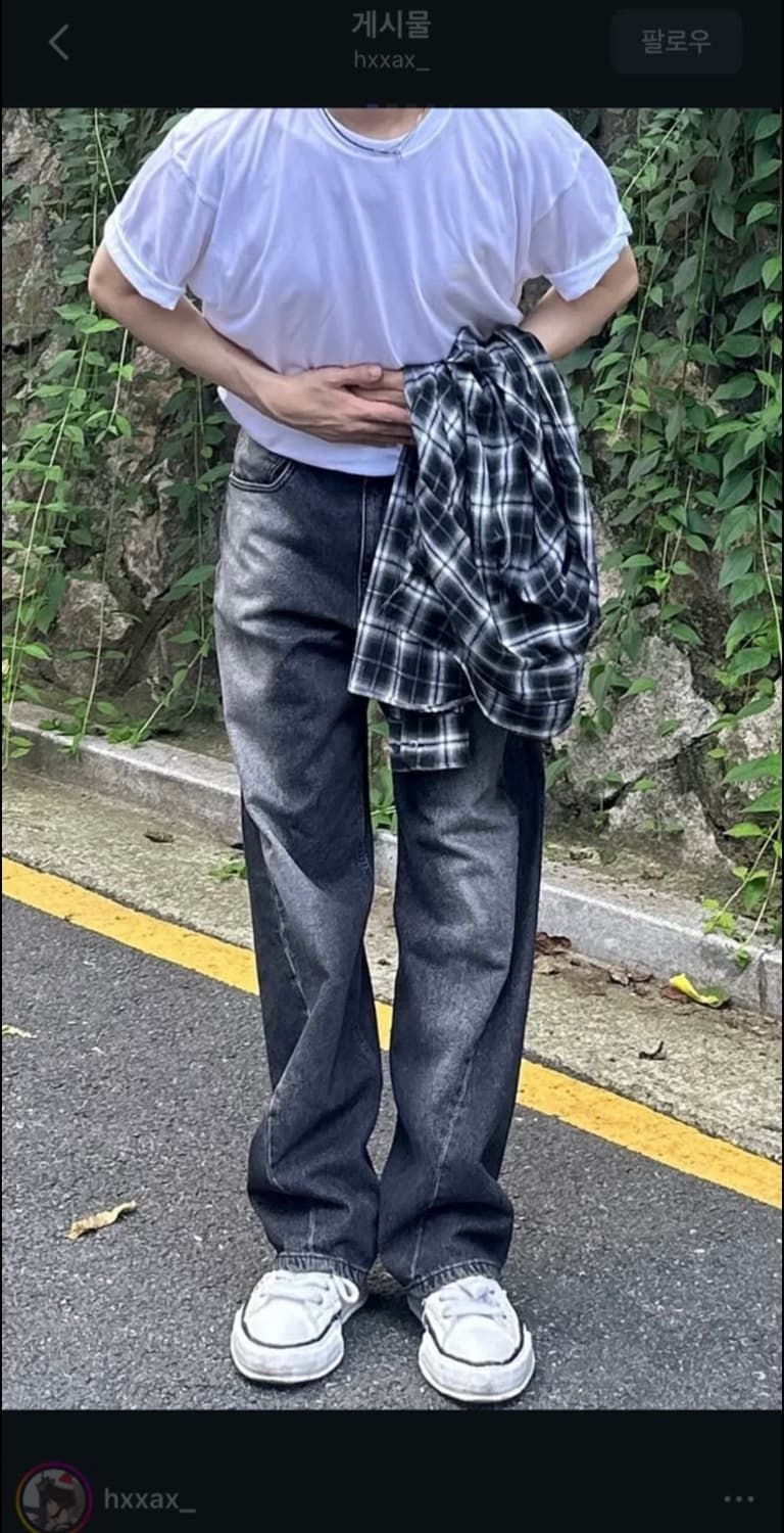 애프터프레이 차콜 스트레이트 데님 팬츠 M 상품이미지3