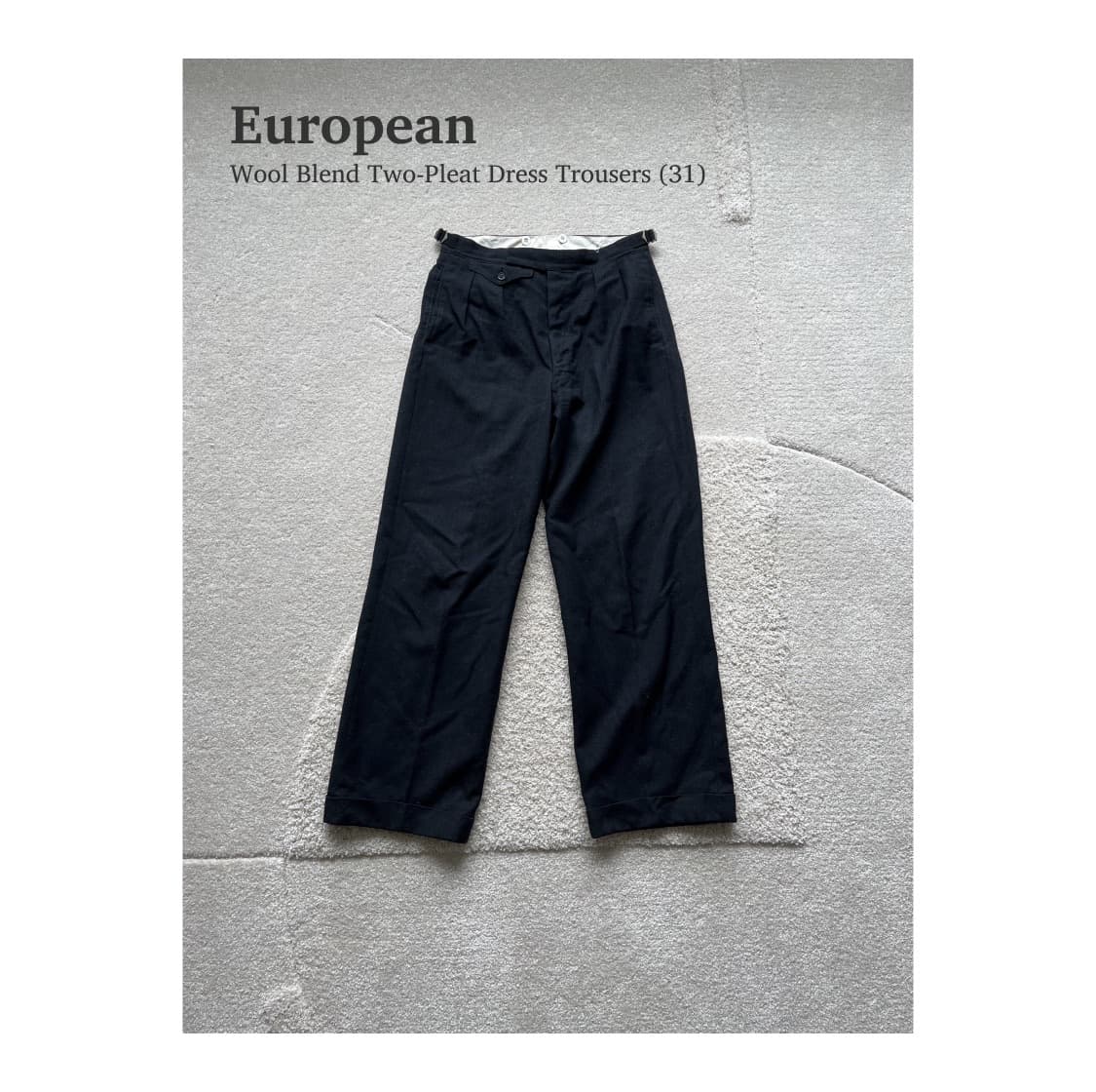 80s 유로피안 투 플리츠 울 드레스 팬츠 (30-31) 상품이미지1