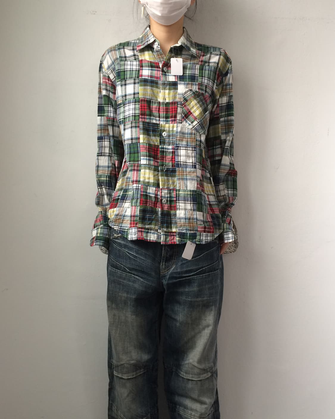check pattern patch point shirt 상품이미지1
