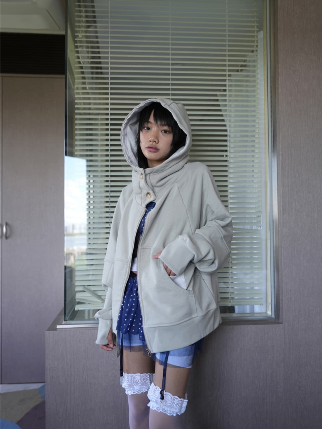 EGGSHELL HOODIE JK IN SAGE GREEN 상품이미지2