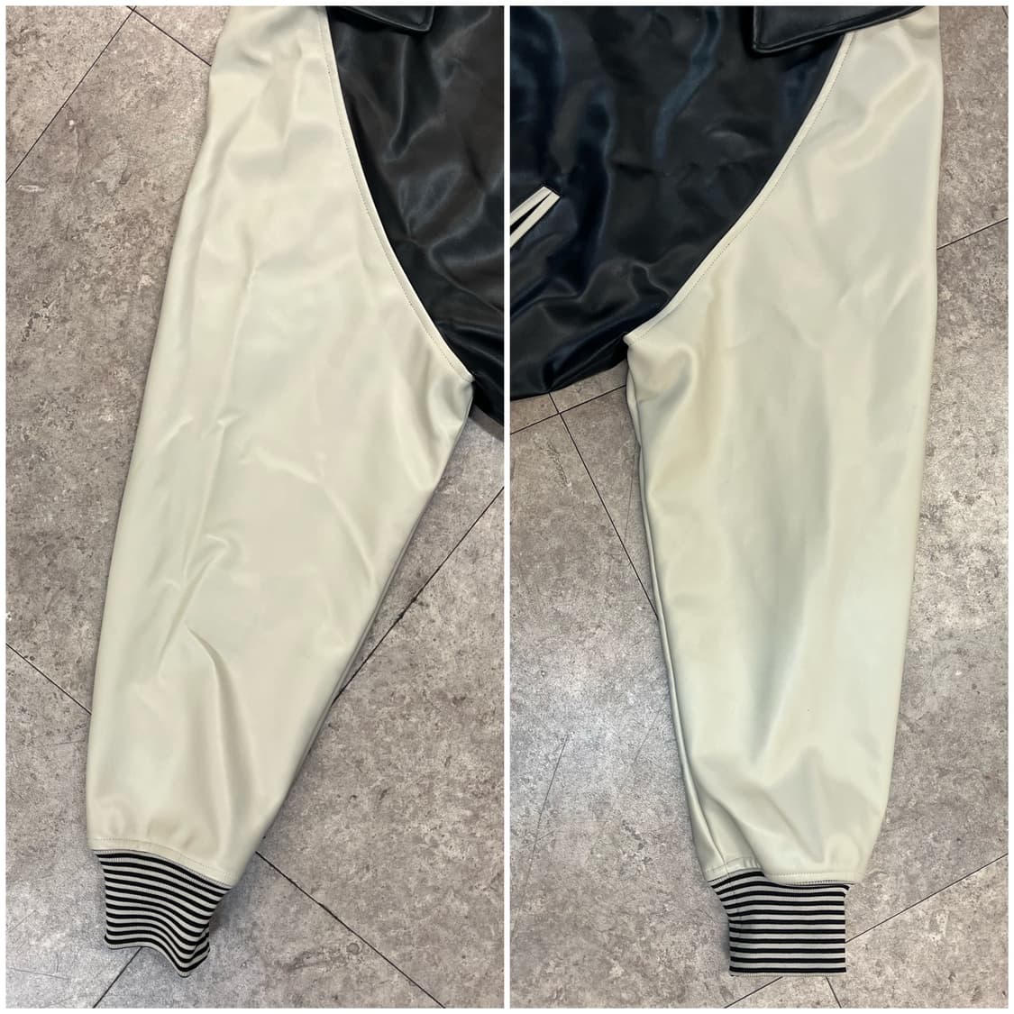 파르티멘토 배색 레더 자켓 블랙 S #csz2641 상품이미지6