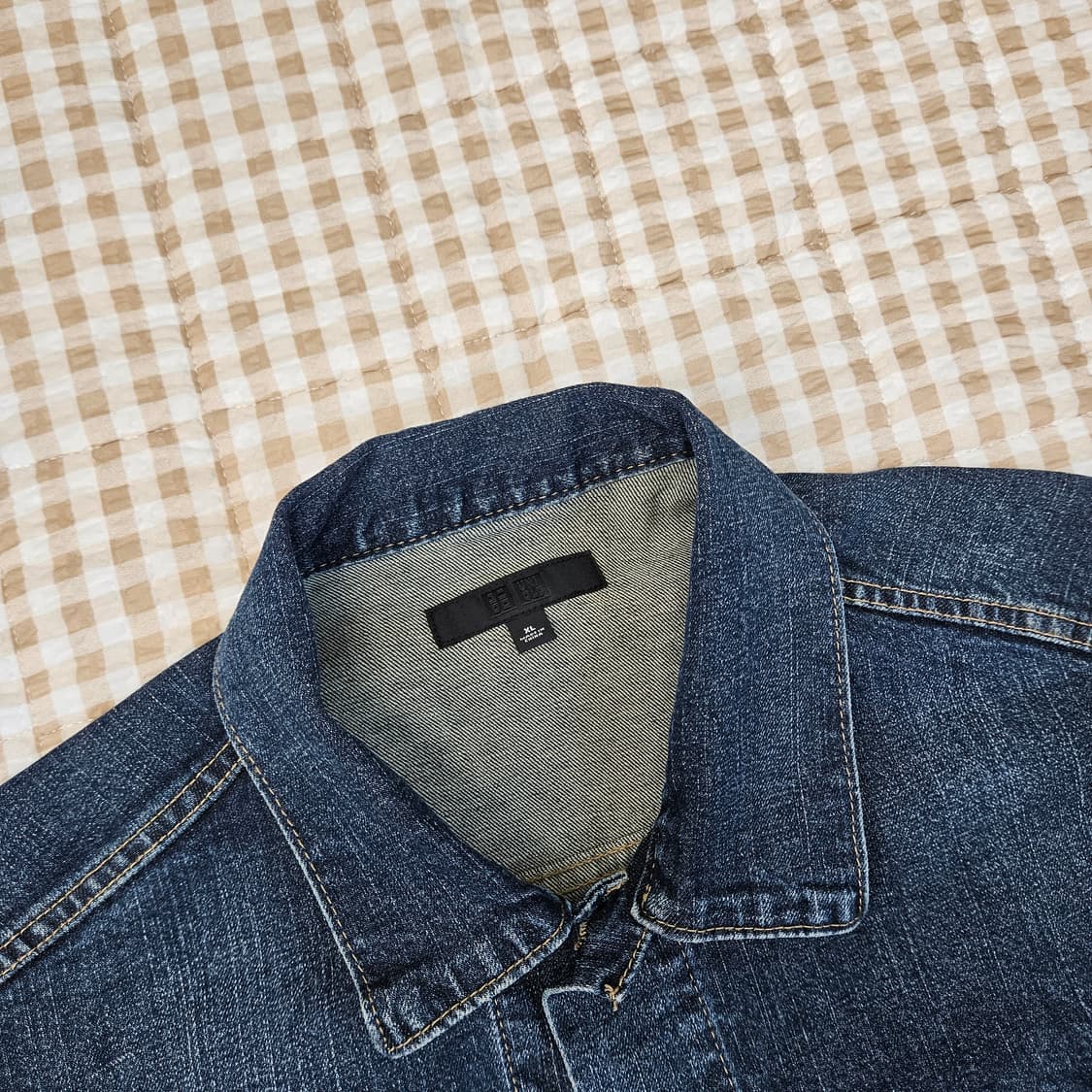 유니클로 스판 데님 청자켓 남자100 상품이미지2