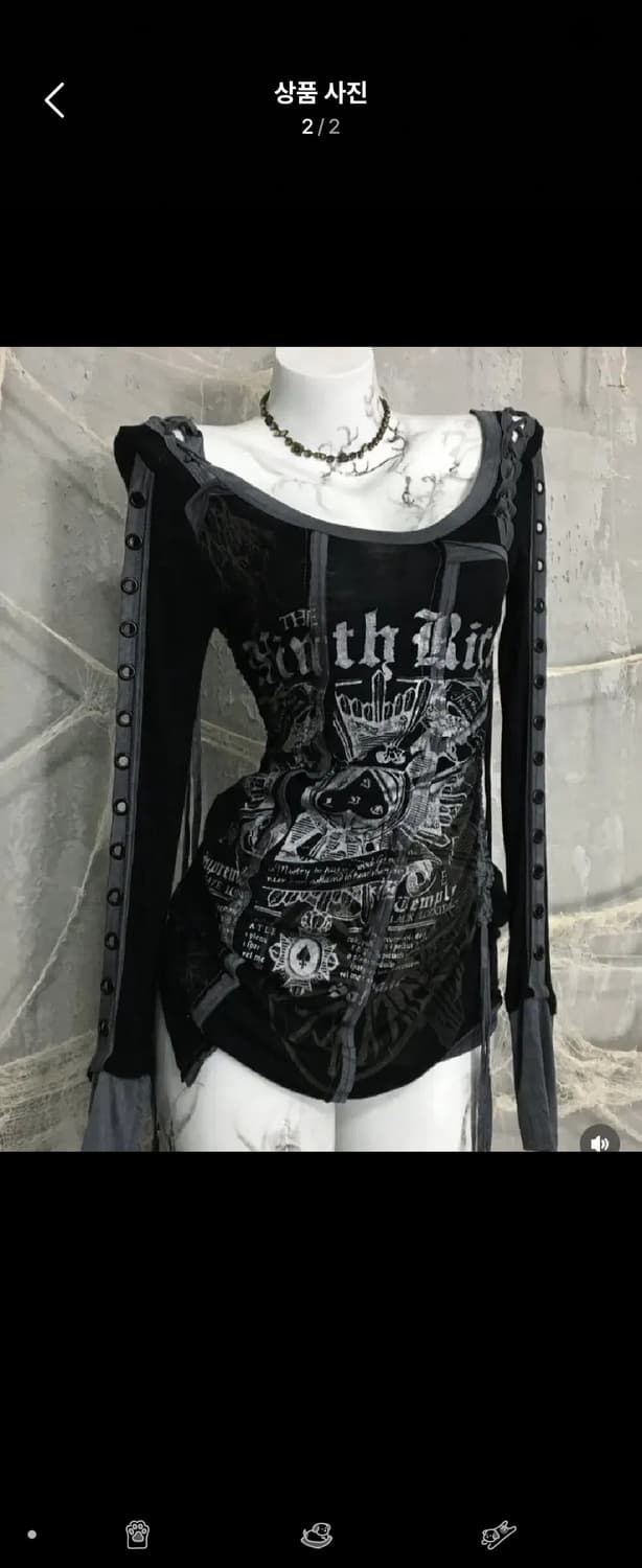 salvage long sleeve 펑크갸루 y2K 아일렛 롱슬리브 상품이미지1