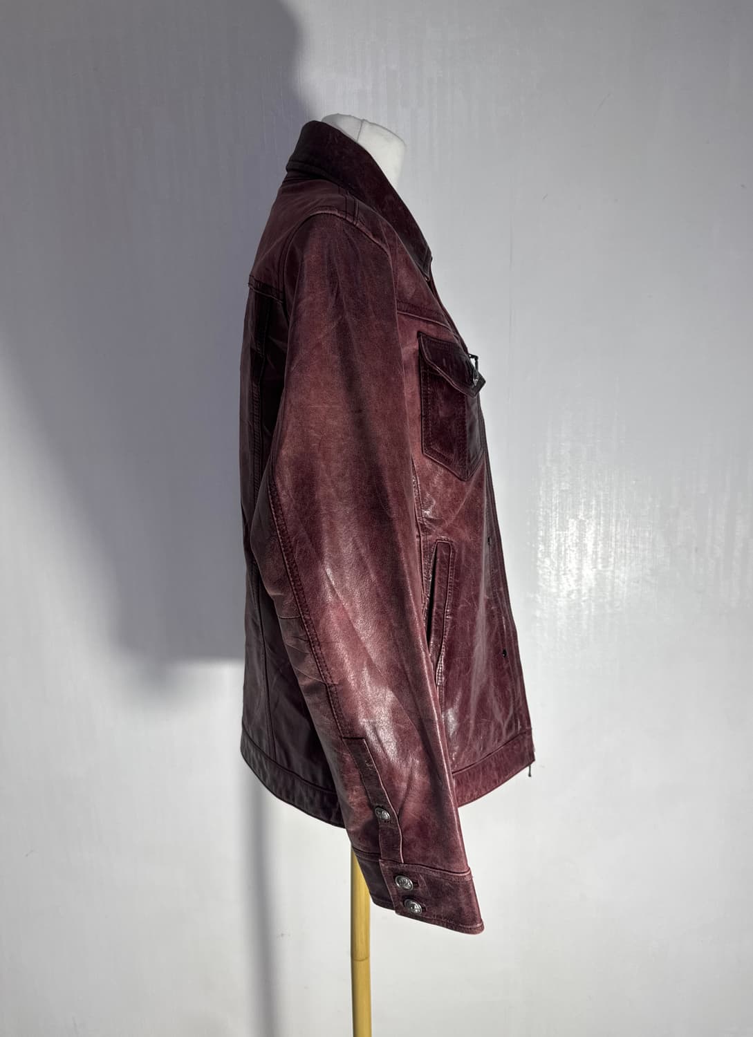 ASM 버팔로 레더 트러커 자켓 y2k vkei 토네이도마트 상품이미지3