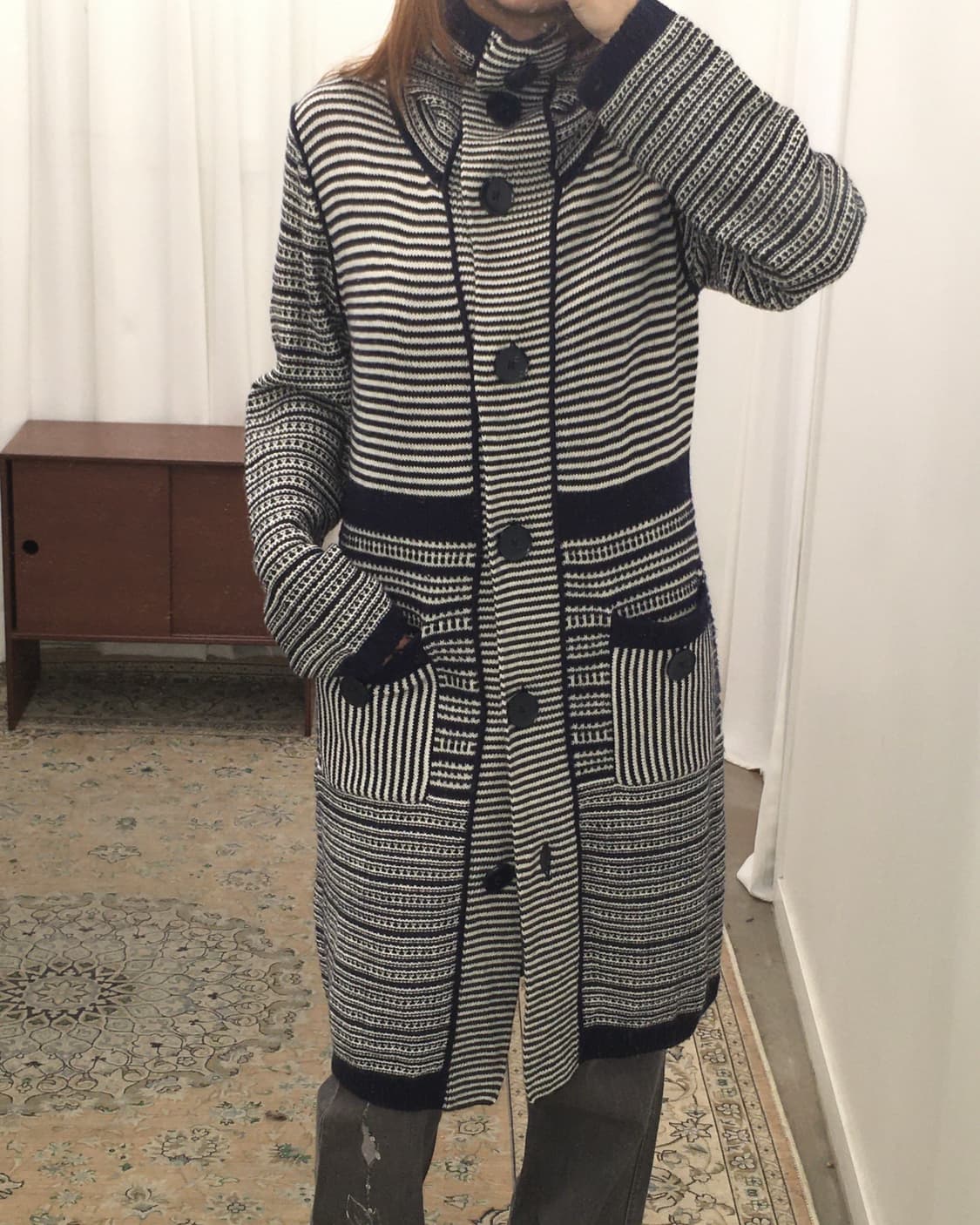 스트라이프 롱 가디건 상품이미지4
