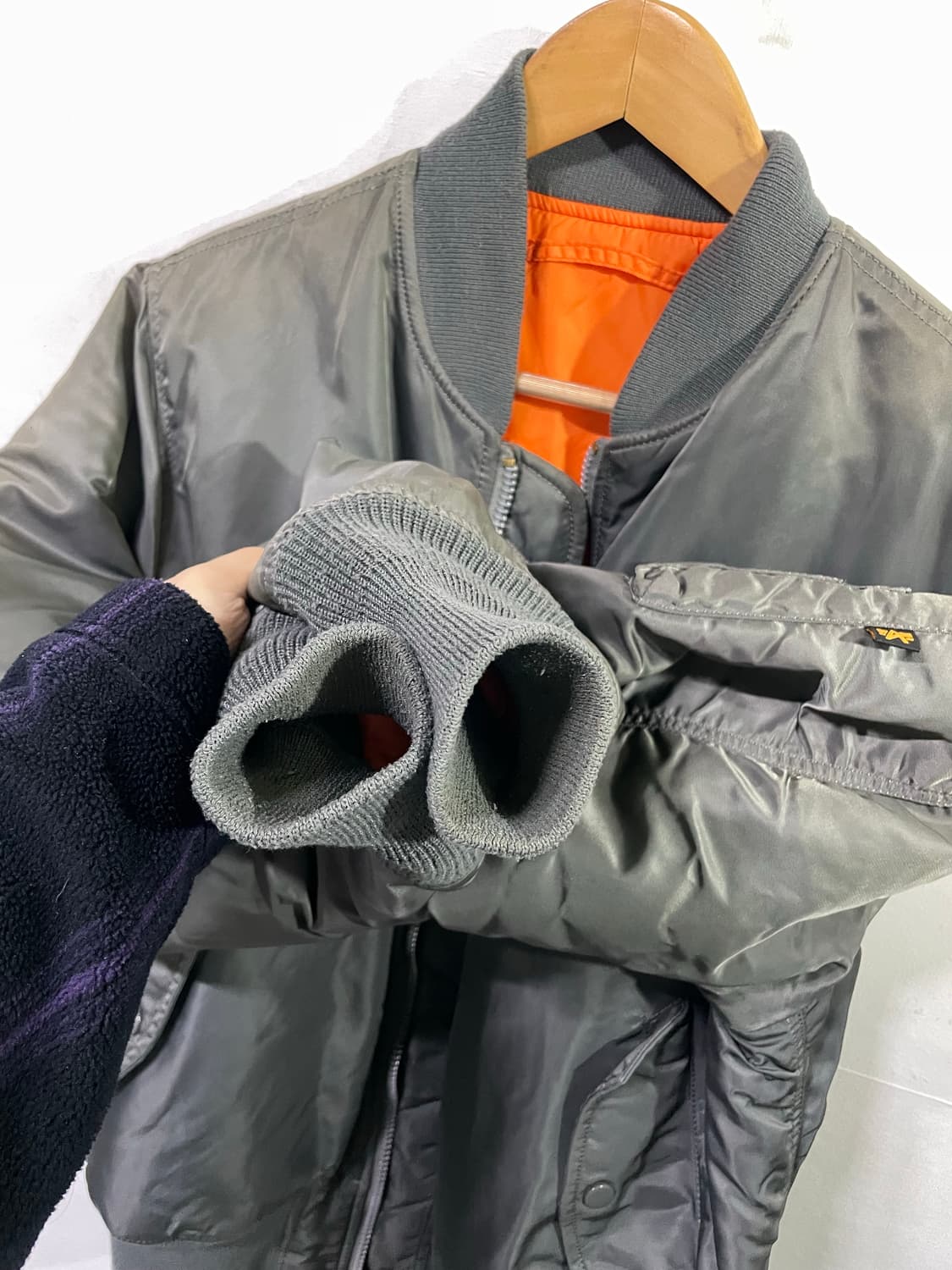 알파인더스트리 MA-1 블루종 봄버 자켓 빈티지그레이 희귀색상 상품이미지6