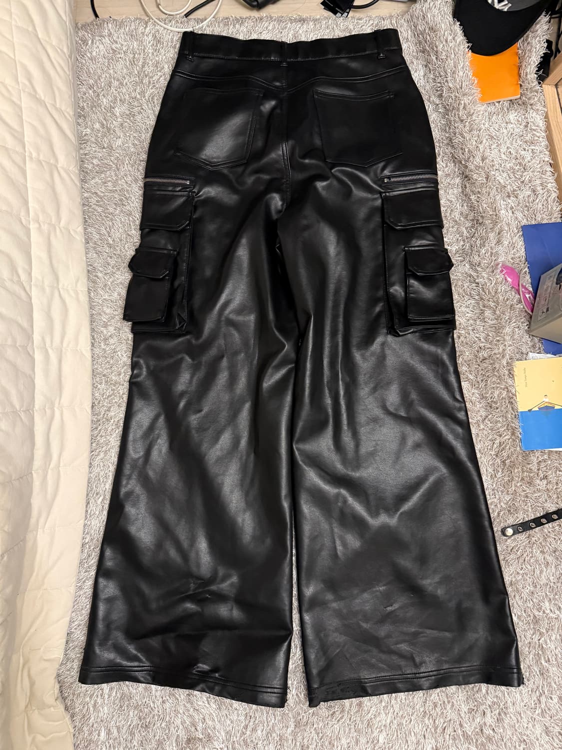 Flared Cargo Leather Pants 상품이미지2