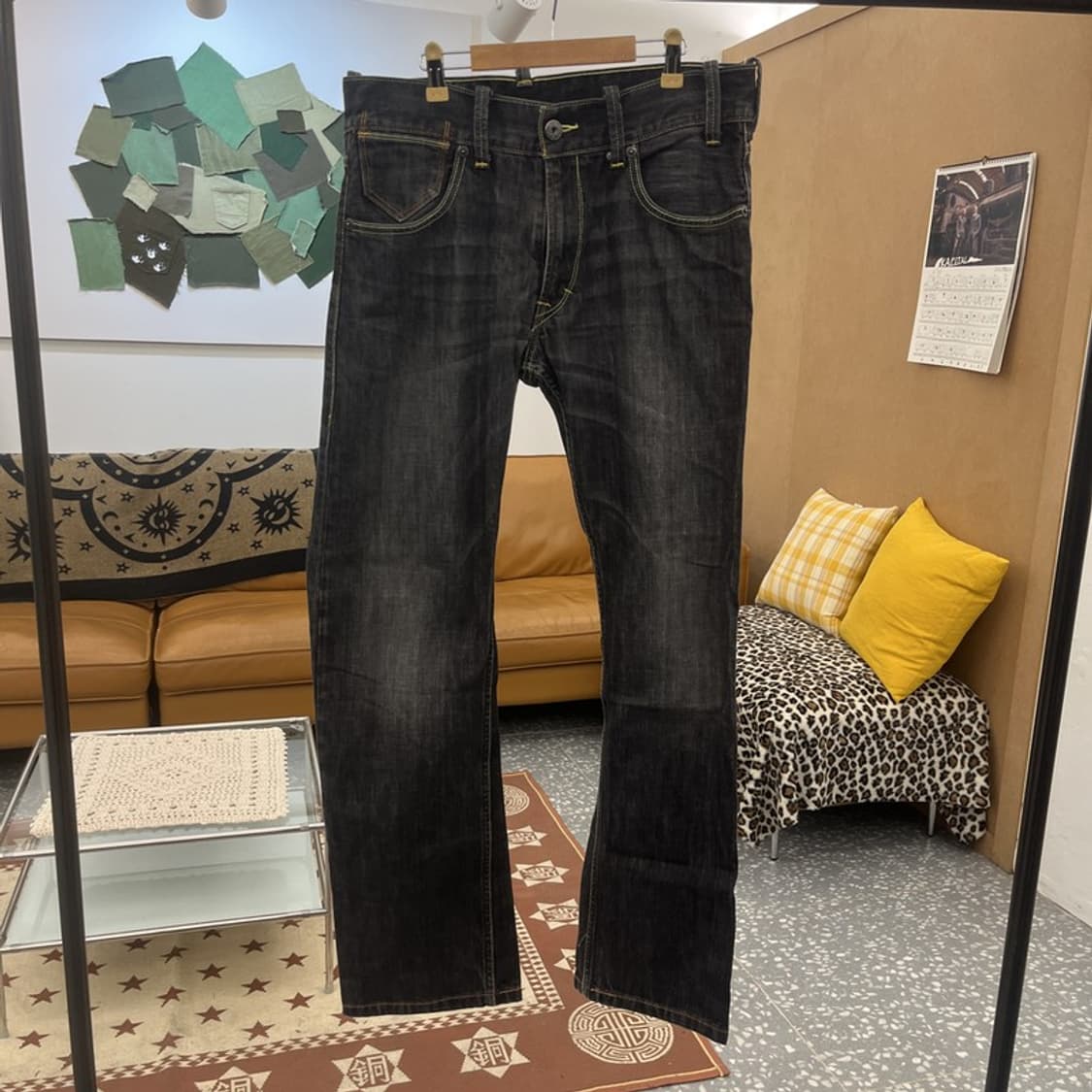 리바이스 523 빈티지 모던 캐주얼 워싱 데님팬츠 34인치 C09807 상품이미지3