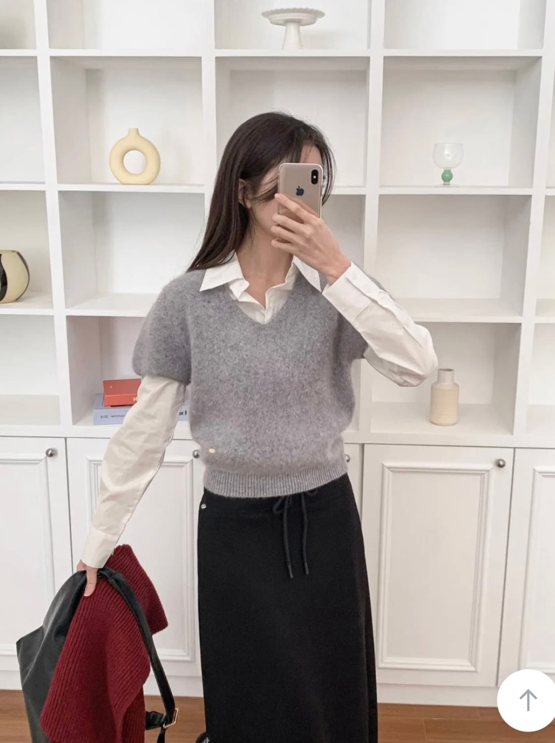 레브인 소엘리 앙고라 브이넥 반팔니트 상품이미지5